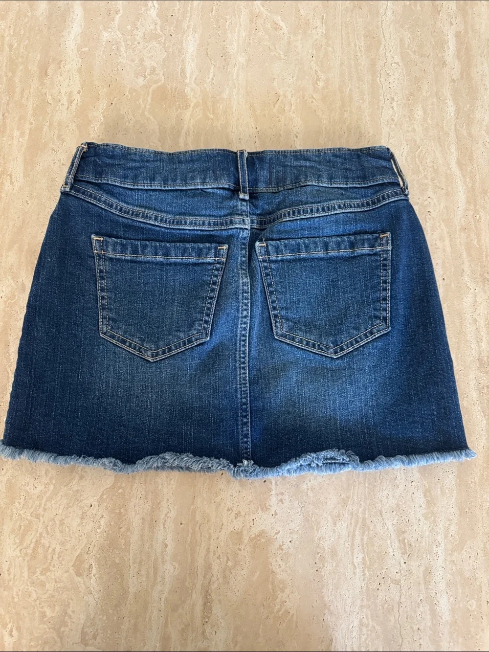 abercrombie kids Blue Denim Skirt with White Side Stripes